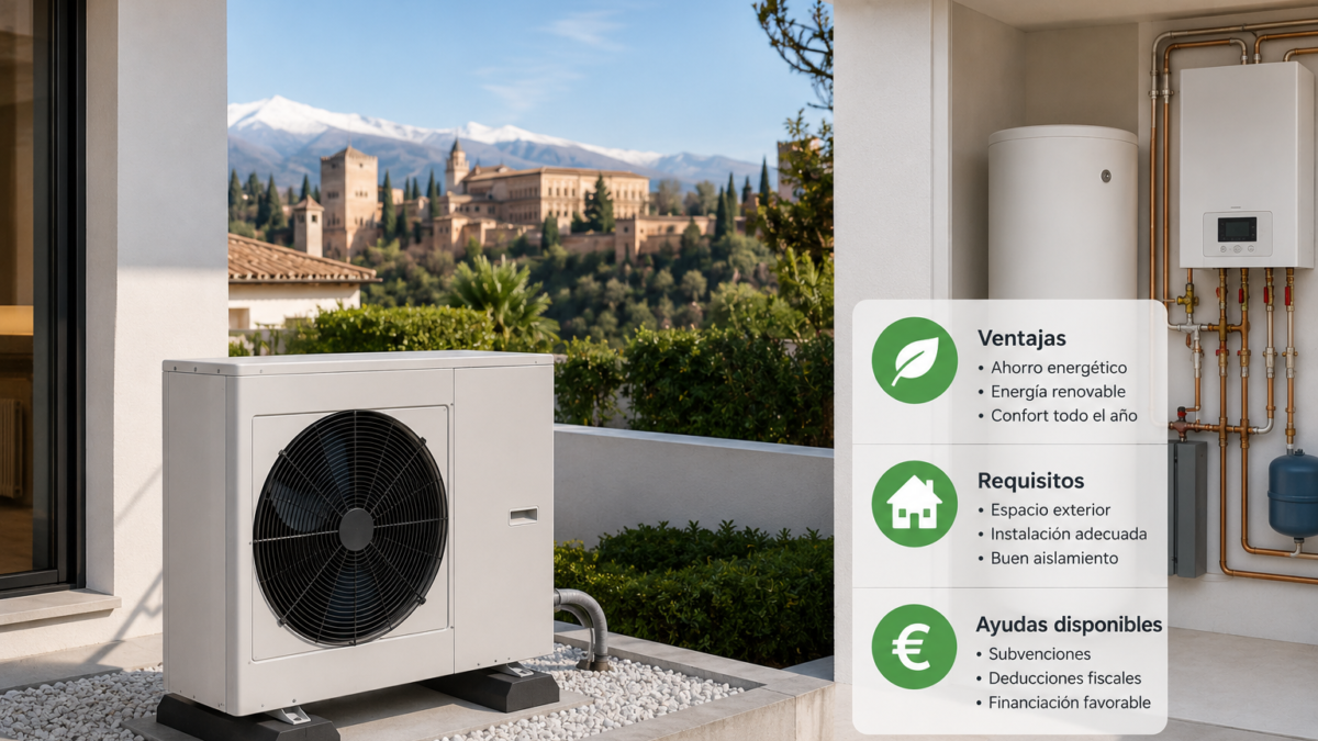 Aerotermia en Granada: ventajas, requisitos y ayudas — instalación climatización Granada