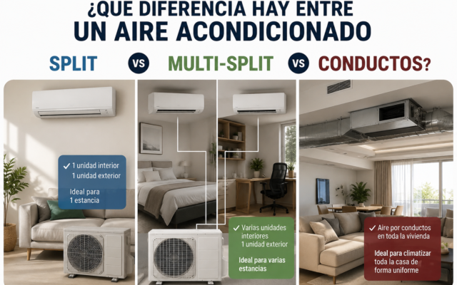 ¿Qué diferencia hay entre un aire acondicionado Split, Multi-Split y conductos? — Clima Granada