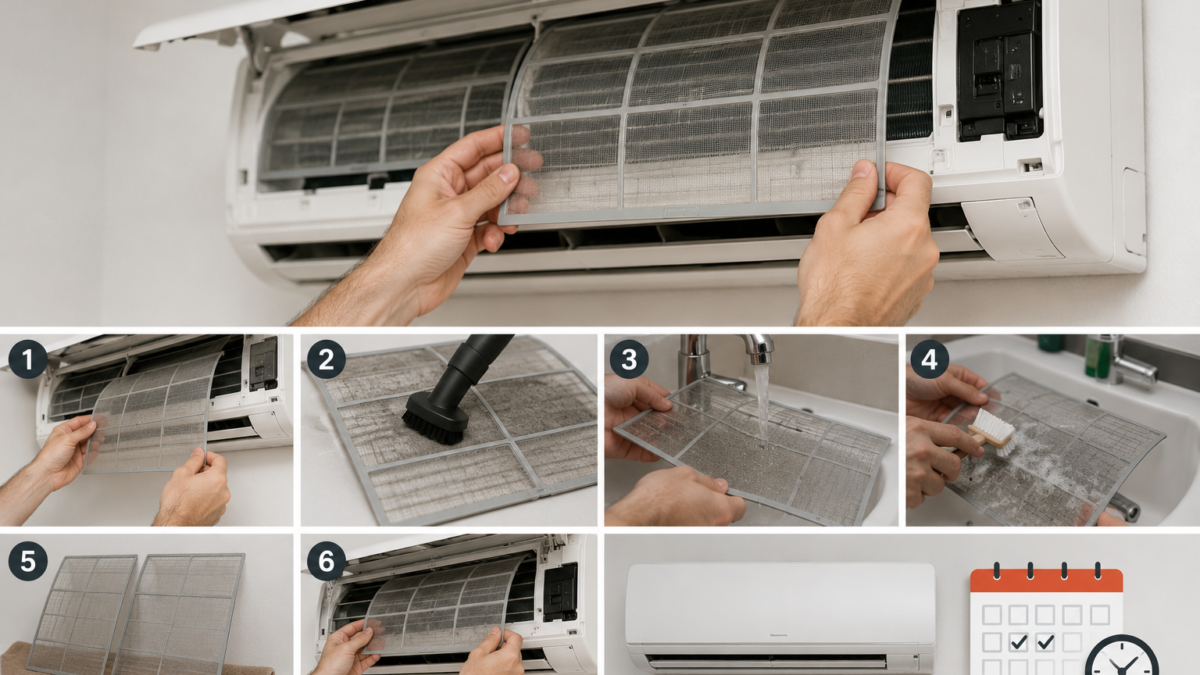 Cómo limpiar los filtros del aire acondicionado tú mismo (y cada cuánto) — instalación climatización Granada